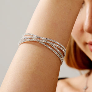Miallo New Fashion Multi-Layer Cross-Wrapped Bracelet Claw Chain Rhinestone Open Cuff Wedding Bride Accessories BS-J5578