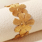 Load image into Gallery viewer, Miallo New Arrival Stainless Steel 18k Gold Plated Bangles Women Creative Fashion Sunflower Hand Jewelry BS-J5553G
