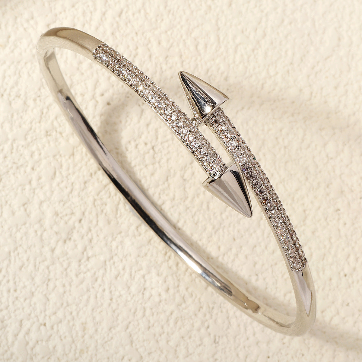 Miallo New Style Copper-Inlaid Zircon Bride's Bracelet Daily Versatile Open Cuff Elegant Hand Jewelry BS-J5579