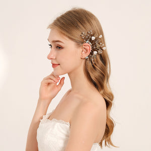 Miallo Elf Fairy Ears Handmade Earrings Creative Heart Shape Pearl Hollowed Flower Leaf Handcraft Ear Accessories ERS-J4285G