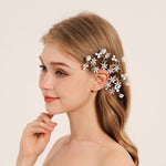 Load image into Gallery viewer, Miallo Delicate Handmade Rose Flower Branch Vine Leaf Elf Tassel Earrings Fashion Shiny Crystal Pearl Ear Jewelry ERS-J4283G
