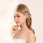 Load image into Gallery viewer, Miallo Delicate Handmade Rose Flower Branch Vine Leaf Elf Tassel Earrings Fashion Shiny Crystal Pearl Ear Jewelry ERS-J4283G
