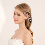 Load image into Gallery viewer, Miallo Delicate Handmade Rose Flower Branch Vine Leaf Elf Tassel Earrings Fashion Shiny Crystal Pearl Ear Jewelry ERS-J4283G
