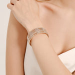 Load image into Gallery viewer, Miallo Shimmering Rhinestone Embellished Wide Bracelet Stylish for Women&#39;s Wedding Celebrations and Formal Events BS-J5481G
