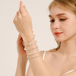 Load image into Gallery viewer, Miallo Stretch Bracelet Multi layer Crystals Pearl Elastic Opening Adjustable Size Spiral Wrap Bangle Band for Women Girls Wedding BS-J5484S
