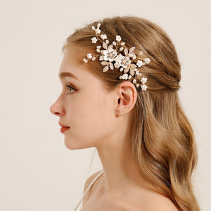 Miallo Delicate Handmade Trendy Pearls Flower Bridal Hair Comb New Arrival Hair Wedding Hair Accessories &nbsp;Women Jewelry HS-J7070G