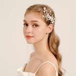 Load image into Gallery viewer, Miallo Delicate Handmade Trendy Pearls Flower Bridal Hair Comb New Arrival Hair Wedding Hair Accessories &nbsp;Women Jewelry HS-J7070G
