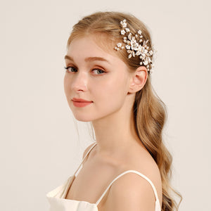 Miallo Delicate Handmade Trendy Pearls Flower Bridal Hair Comb New Arrival Hair Wedding Hair Accessories &nbsp;Women Jewelry HS-J7070G