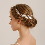 Load image into Gallery viewer, Miallo Delicate Rhinestone White Porcelain Flower Hairpins Sticks Styling Pins Wedding Bridal U Shaped Hair Fork HS-J7021G
