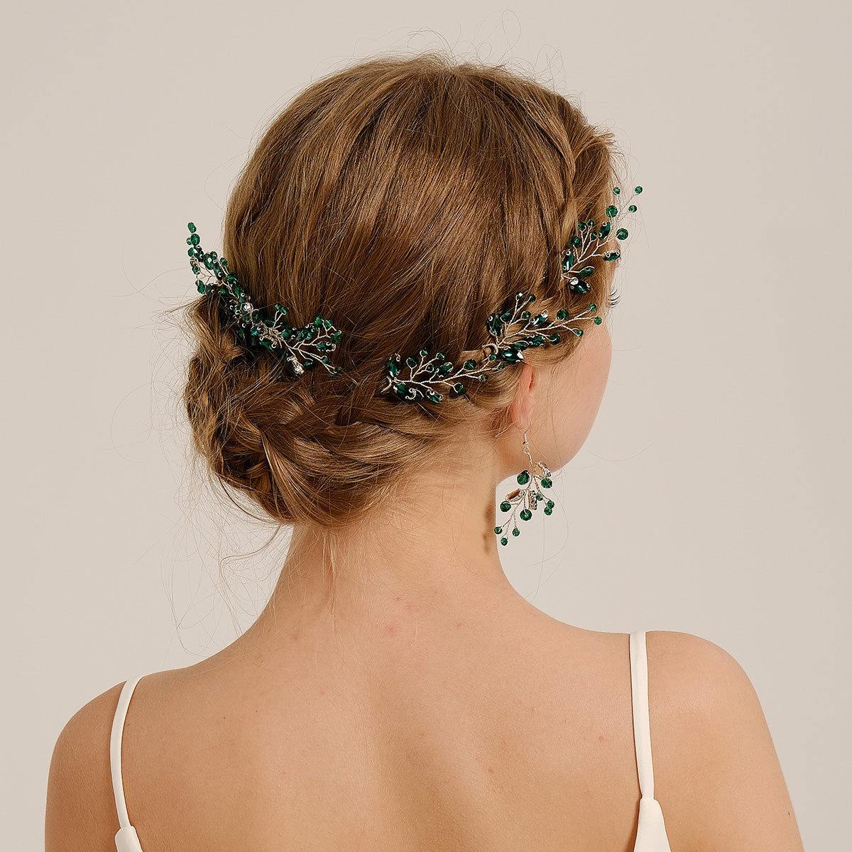 Miallo New Crystal Diamond Leaf Handcrafted Bridal Hairpin Set (5 pcs/set) Hair Accessories Hair Comb For Wedding Earrings HS-J7085SBLUE