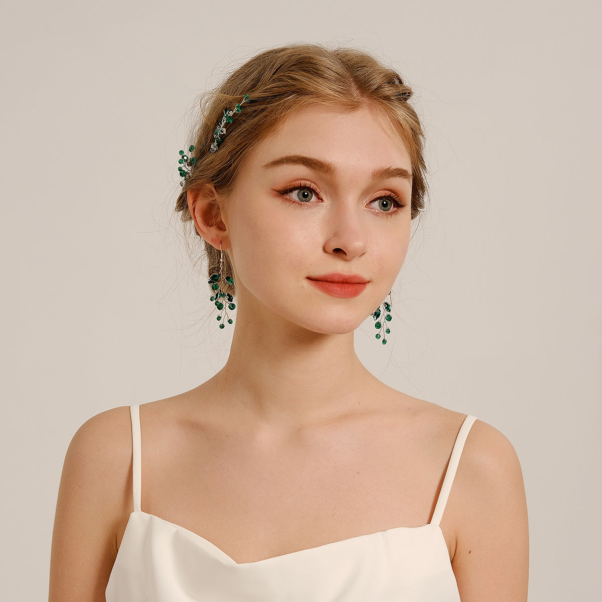 Miallo New Crystal Diamond Leaf Handcrafted Bridal Hairpin Set (5 pcs/set) Hair Accessories Hair Comb For Wedding Earrings HS-J7085SBLUE