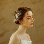 Load image into Gallery viewer, Miallo Gold Metal Flower With Rhinestones Leaves Crystal Floral Handmade Bridal Hair Clip Headpieces Hair Comb For Wedding HS-J6294
