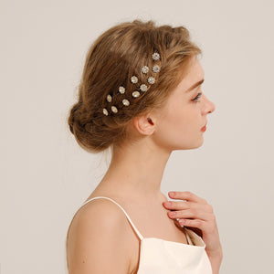 Miallo Exquisite Shiny Rhinestone Flower U Shaped Hairpins (12pcs/pack) Bridal Wedding Hair Accessories For Women and Girls HS-J3841