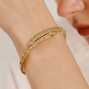 Miallo Unique Snake-Shaped Inlaid With Cubic Zircon Bangle Fashion Daily Accessories BS-J5537G
