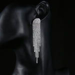 Load image into Gallery viewer, Miallo Newest Bohemia Silver Color Crystal Alloy Tassel Women Drop Earrings Wedding Bride Bridesmaids Dangle Earrings ERS-J3012
