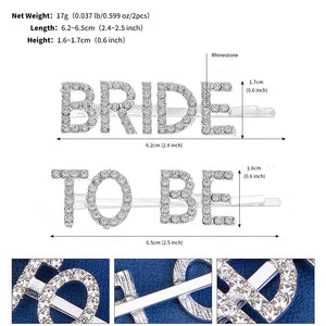 Miallo Fashion Creative Letter Rhinestone Hair Jewelry Delicate Shiny Hair Clips Elegant Bride Wedding Hair Accessories HS-J6979S