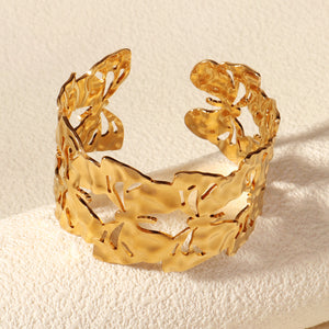 Miallo Exquisite Creative butterfly Shape Opening Bangles Stainless Steel 18k Gold Plated Hand Jewelry Fashion Personality Women Bangles BS-J5554G