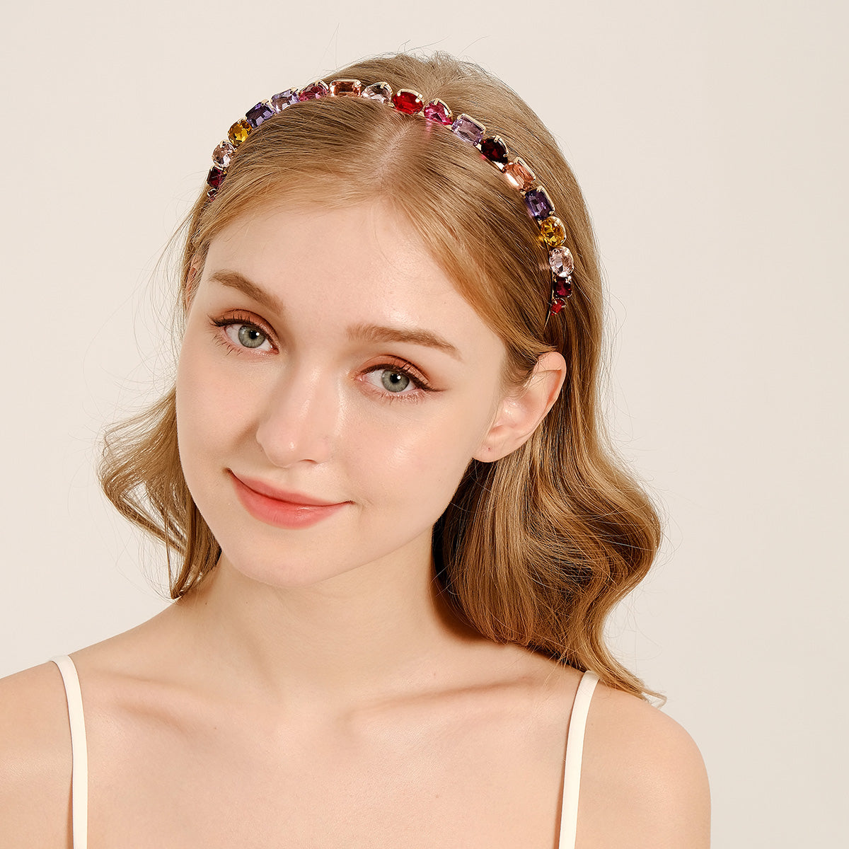 Miallo New Daily Women Jewelry Handmade Multi-Color Rhinestone Hair Accessories Fashion Simple Alloy Hair Bnad for Girls TS-J3325