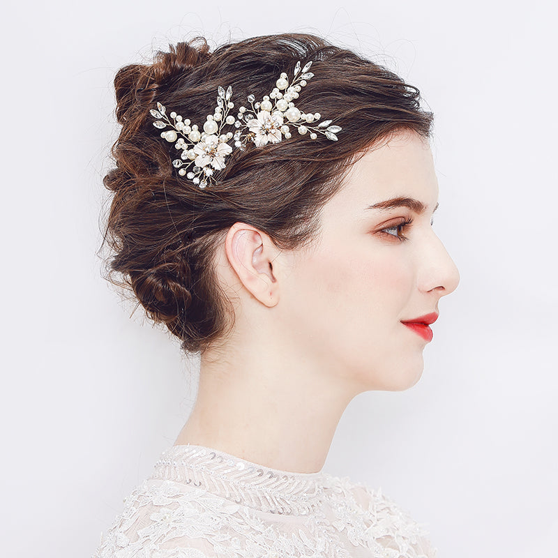 Miallo Exquisite Rhinestone Flower Pearl Hair Comb Fashion Gorgeous Crystal Hair Accessories For Wedding HS-J4412