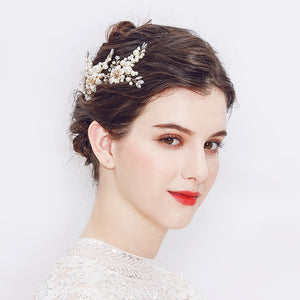 Miallo Exquisite Rhinestone Flower Pearl Hair Comb Fashion Gorgeous Crystal Hair Accessories For Wedding HS-J4412
