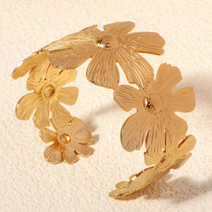 Miallo New Arrival Stainless Steel 18k Gold Plated Bangles Women Creative Fashion Sunflower Hand Jewelry BS-J5553G