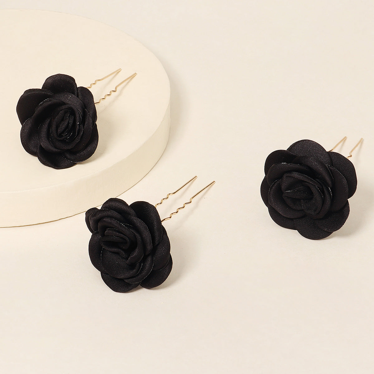 Miallo Exquisite Creative Handmade Fabric Rose Flower Hairpins (3 pcs/pack) Fashion Wedding Hair Accessories Jewelry for Brides HS-J6420&nbsp;