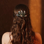 Load image into Gallery viewer, Miallo Fashion Shiny Green Rhinestone and Pearl Handmade Hair Comb Vintage Versatile Hair Accessories HS-J6883
