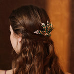 Load image into Gallery viewer, Miallo Fashion Shiny Green Rhinestone and Pearl Handmade Hair Comb Vintage Versatile Hair Accessories HS-J6883
