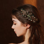 Load image into Gallery viewer, Miallo Simple Fashion Hair Comb Green Crystal Bead Hair Accessories HS-J6646
