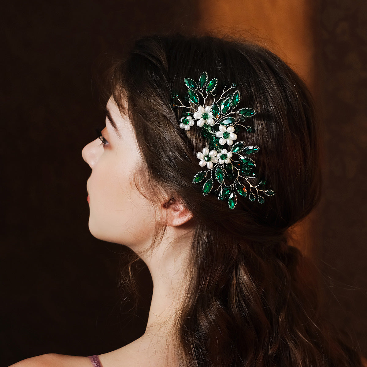 Miallo Exquisite Rhinestone Pearl Hair Comb Fashion Handmade Crystal Hair Accessories HS-J6869