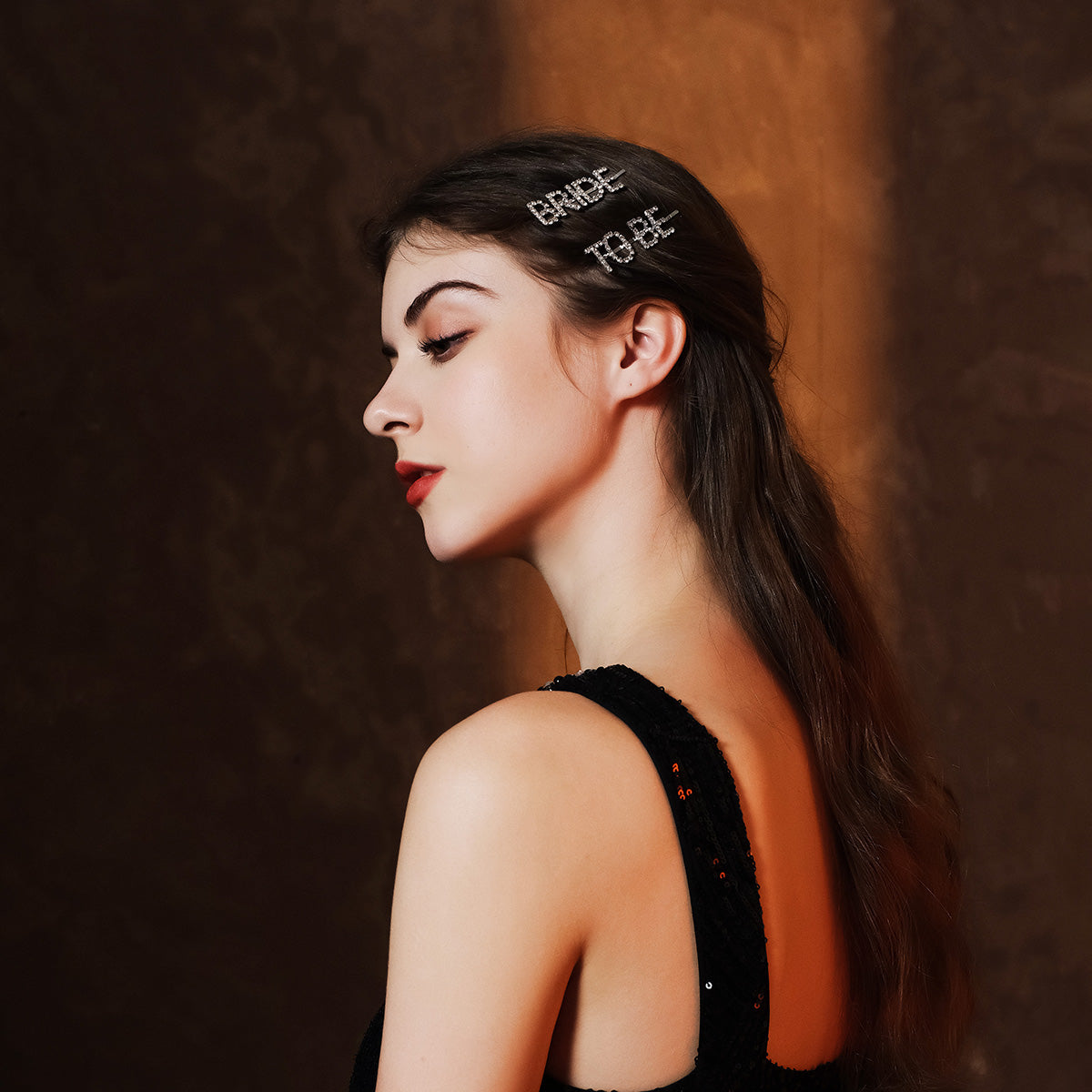 Miallo Exquisite Fashion Letter Rhinestone Hair Jewelry Simple Shiny And Hair Clips Elegant Bride Wedding &nbsp;Hair Accessories HS-J6684