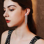 Load image into Gallery viewer, Miallo Newest Bohemia Silver Color Crystal Alloy Tassel Women Drop Earrings Wedding Bride Bridesmaids Dangle Earrings ERS-J3012
