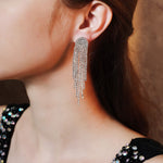Load image into Gallery viewer, Miallo Newest Bohemia Silver Color Crystal Alloy Tassel Women Drop Earrings Wedding Bride Bridesmaids Dangle Earrings ERS-J3012

