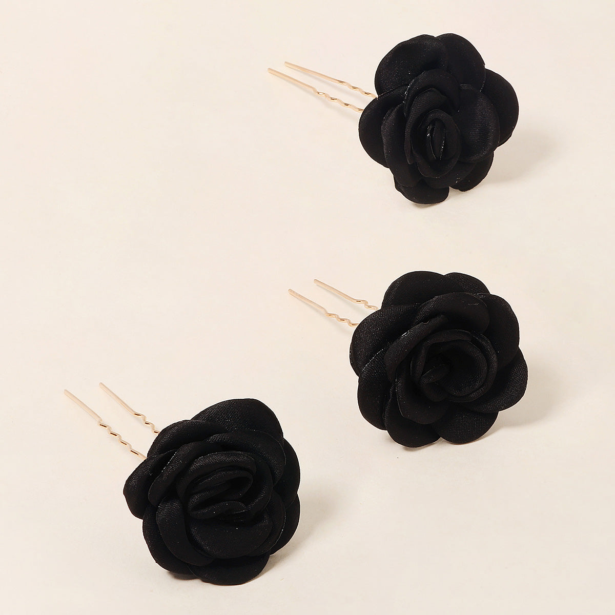 Miallo Exquisite Creative Handmade Fabric Rose Flower Hairpins (3 pcs/pack) Fashion Wedding Hair Accessories Jewelry for Brides HS-J6420&nbsp;