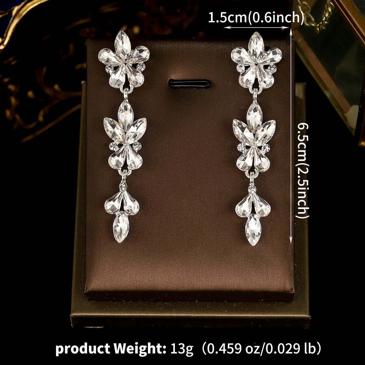 Miallo Fashion Simple Rhinestone Alloy Drop Earrings Bridal Ear Jewelry for Bride Wedding Party Banquet Accessories ERS-J4303S