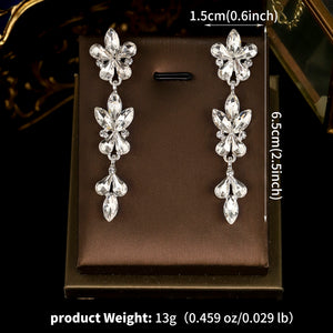 Miallo Fashion Simple Rhinestone Alloy Drop Earrings Bridal Ear Jewelry for Bride Wedding Party Banquet Accessories ERS-J4303S