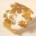 Load image into Gallery viewer, Miallo New Arrival Stainless Steel 18k Gold Plated Bangles Women Creative Fashion Sunflower Hand Jewelry BS-J5553G
