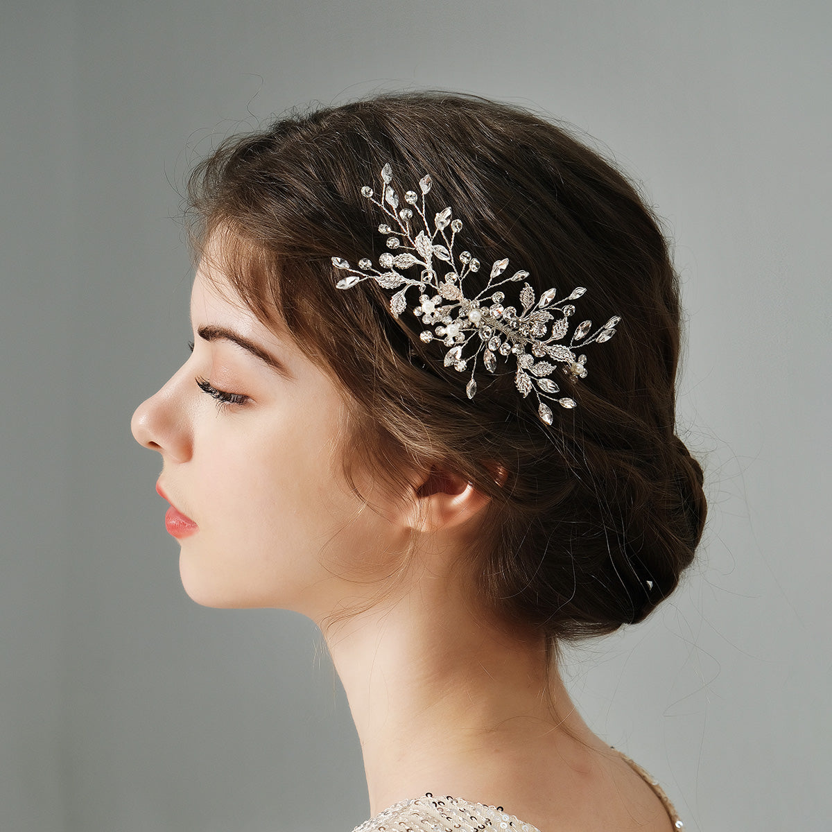 Miallo High Quality Handmade Metal Leaf side Hair comb &nbsp;Crystal pearl Headpieces Bridal Wedding hair Accessories HS-J6203