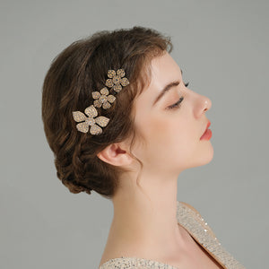 Miallo Exquisite Rhinestone Metal Flower Hair Pins Jewelry Wedding Bride Hair Accessories (3 pcs/pack) HS-J6151