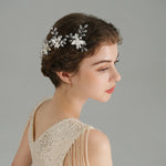 Load image into Gallery viewer, Miallo Silver Alloy Floral Hair Pins(3pcs/pack) Handmade Rhinestone Hair accessories HS-J6847S
