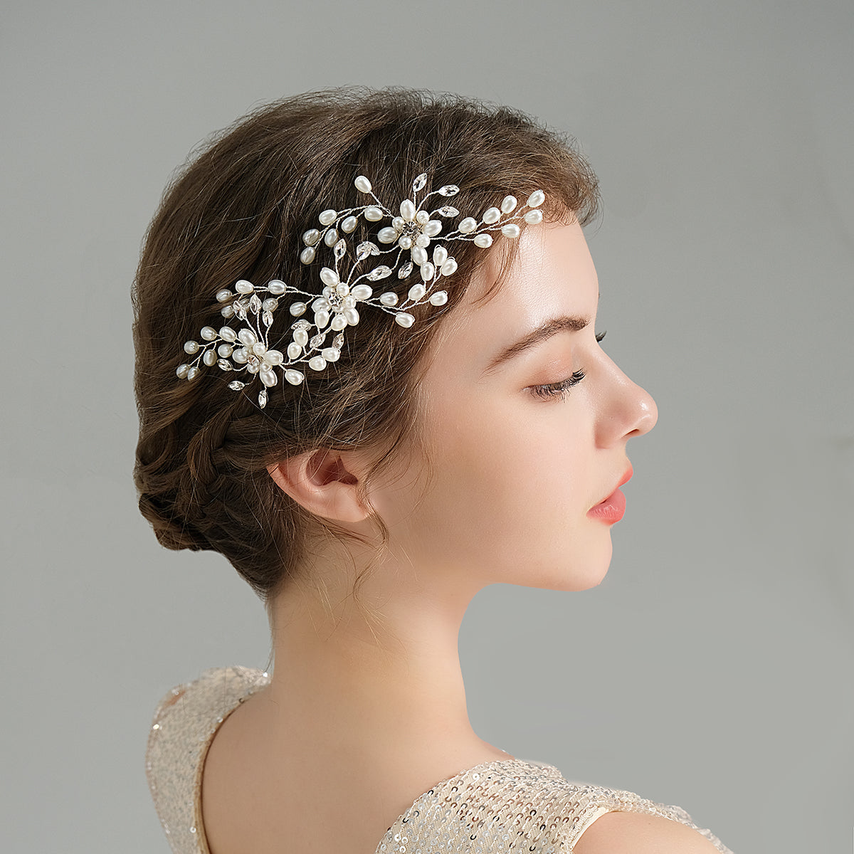 Miallo Simple Pearl Hair Pins (3 pcs/pack) Bridal Wedding Sets Party Hair Accessory Wedding Flower Rhinestone Hair Pins HS-J4475
