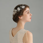 Load image into Gallery viewer, Miallo Rhinestone crystal Wedding Hair Comb Handmade Vintage U Shaped Hairpins Resin Flower Wedding Pearl Jewelry Sets(3 pcs/set) HS-J6424
