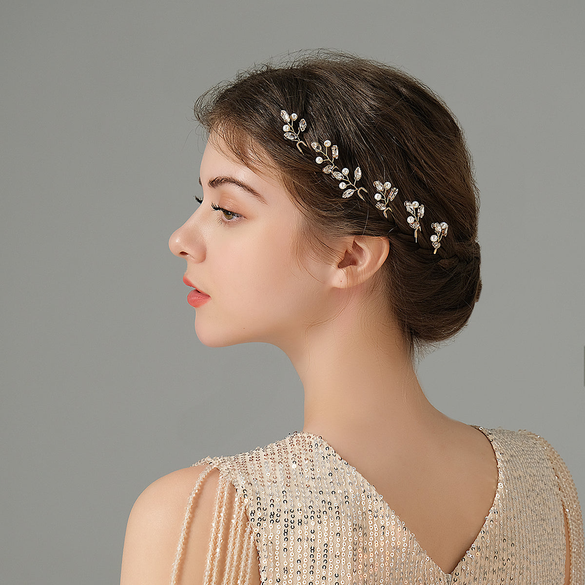 Miallo Simple Fashion Rhinestone Hairpins (6 pcs/pack) Bride Wedding Hairpiece Shiny Handmade Crystal Hair Accessories HS-J6313