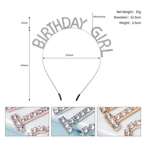 Miallo Simple Crystal Happy Birthday Party Girl Hair Accessories Birthday Dinner Luxury Headdress Decorative Headband TS-J3029
