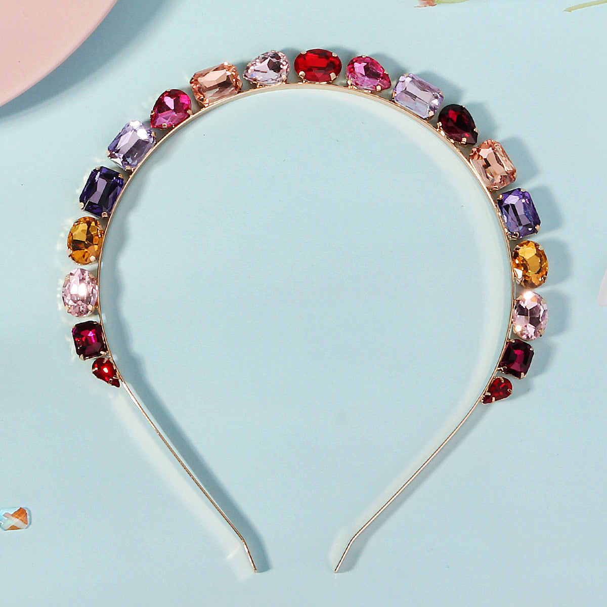 Miallo New Daily Women Jewelry Handmade Multi-Color Rhinestone Hair Accessories Fashion Simple Alloy Hair Bnad for Girls TS-J3325