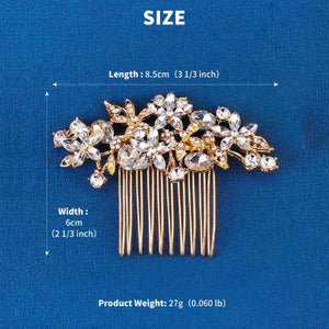 Miallo Vintage Elegant Rhinestone Flower Hair Side Comb Fashion Bridal Wedding Hair Accessories for Girl HS-J4272