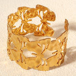 Load image into Gallery viewer, Miallo Exquisite Creative butterfly Shape Opening Bangles Stainless Steel 18k Gold Plated Hand Jewelry Fashion Personality Women Bangles BS-J5554G
