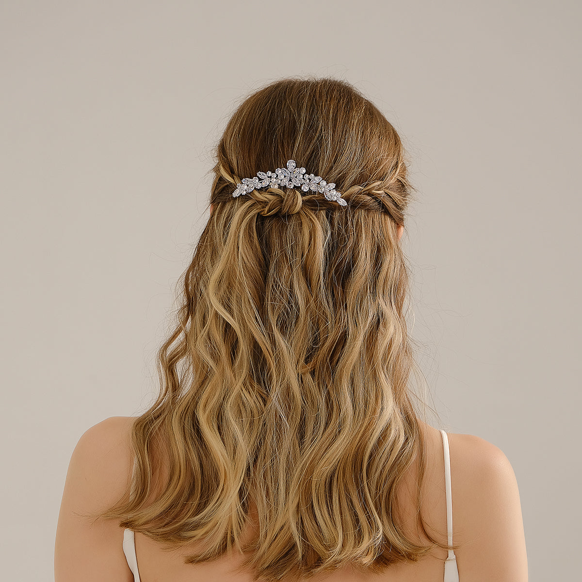 Miallo Silver Zircon Wedding Side Hair Combs Fashion Flower Hair Accessories for Bridal HS-J6664S