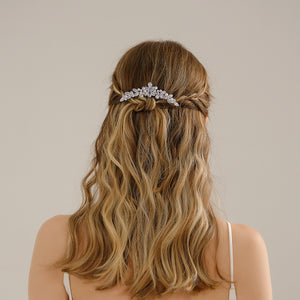 Miallo Silver Zircon Wedding Side Hair Combs Fashion Flower Hair Accessories for Bridal HS-J6664S