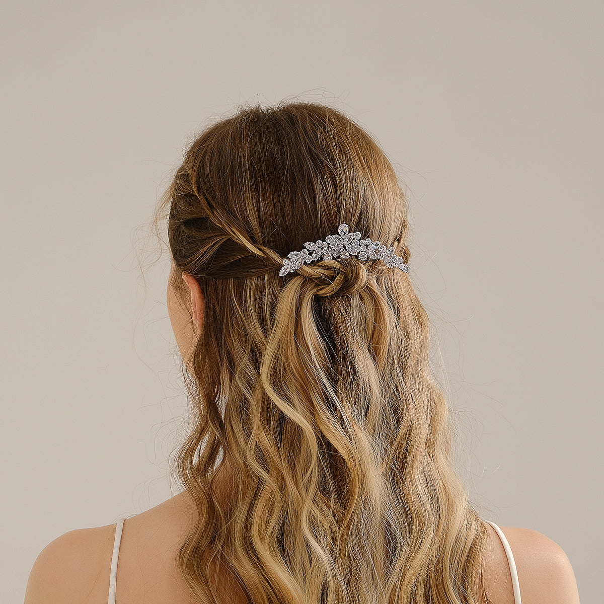 Miallo Silver Zircon Wedding Side Hair Combs Fashion Flower Hair Accessories for Bridal HS-J6664S